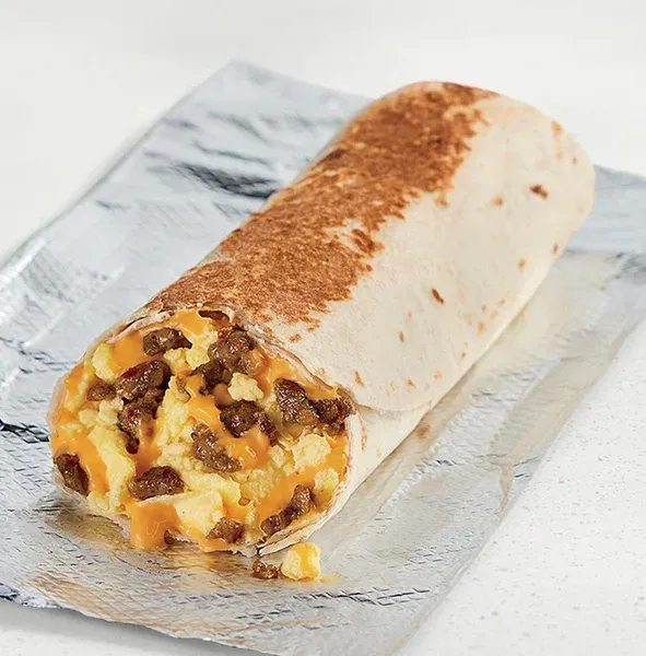 Cheesy Toasted Breakfast Burrito - Sausage